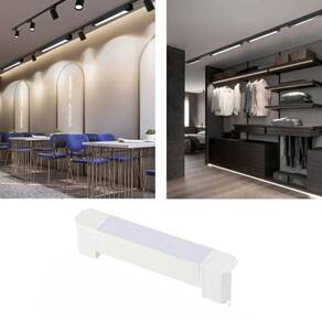 Luminária Branca Luz Difusa Linear 10W De 20Cm Para Trilho
