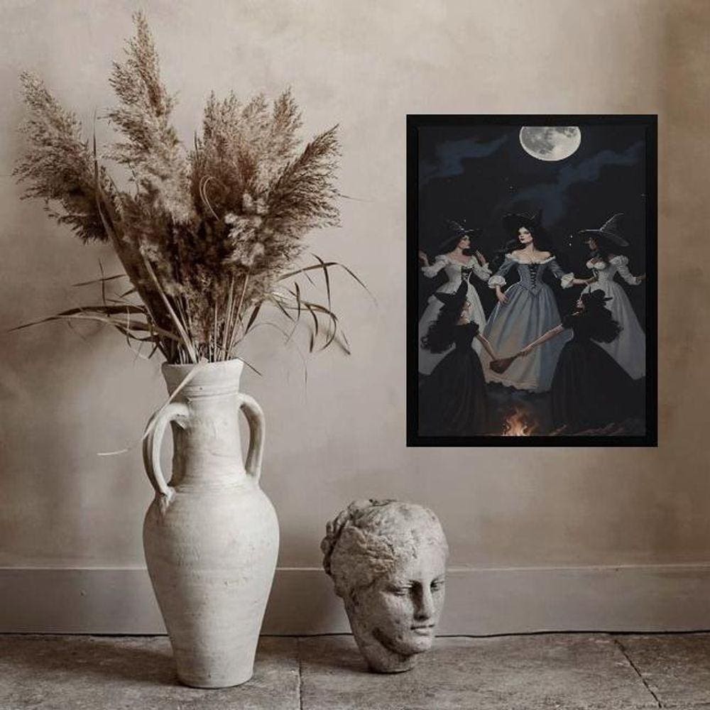 Quadro Wicca Ritual Das Bruxas 33X24Cm - Com Vidro