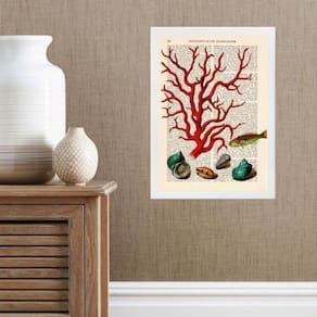 Quadro Casa De Praia - Coral Vintage 24X18Cm