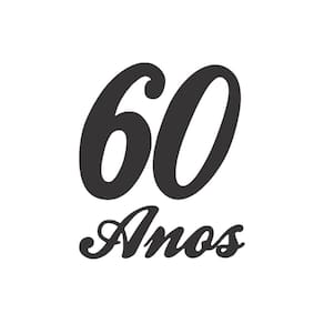 Adesivo para Balão 60 Anos - Preto