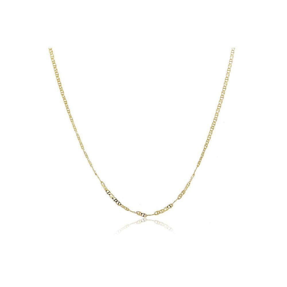 Colar Longo Elo Duplo Folheado Em Ouro 18K