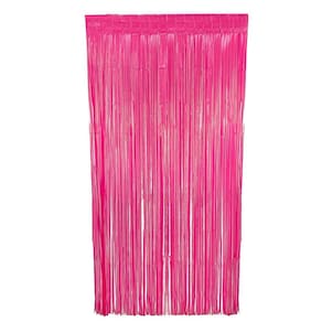 Cortina Fitas Metalizadas Pink Neon - 1x2 Metros