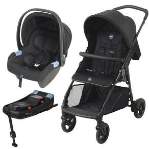 Carrinho De Bebê Lui Grafite Com Bebê Conforto Base Isofix