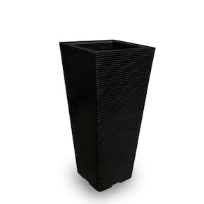 Vaso De Planta Quadrado Decorativo Polietileno 75X40 Preto