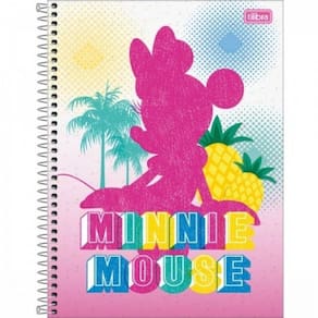 Caderno Universitário Capa Dura 1 Matéria 80 Folhas Minnie Fashion Tilibra