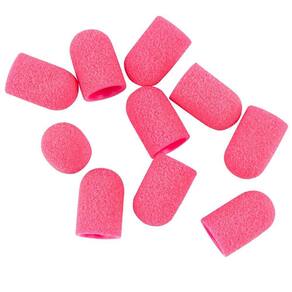 Kit 10 Tampa De Lixa Cônica 7X13Mm Rosa Grão 120 Médio Unhas