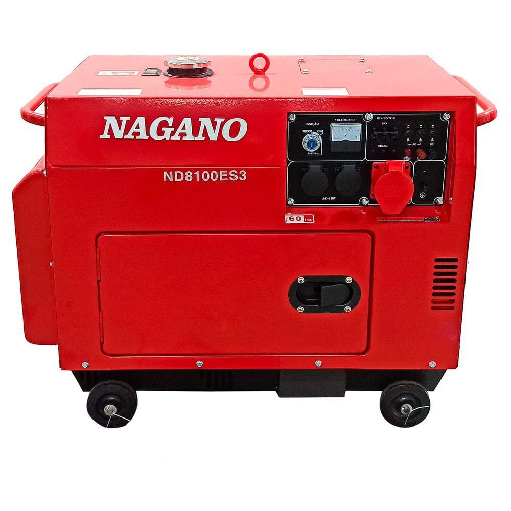 Gerador de Energia a Diesel 8kva Trifásico 110v/220v Silenciado Partida Elétrica