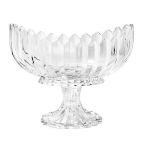 Centro de Mesa de Cristal Geneva com Pé 28cm x 15cm x 23cm - Wolff