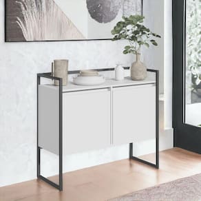 Aparador Compacto Metalic Branco Preto