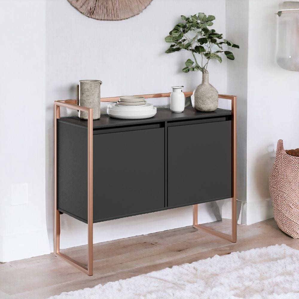 Aparador Compacto Metalic Preto Cobre