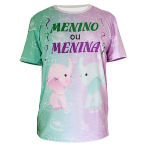 Camiseta Chá Revelação Menino ou Menina Tamanho Especial Plus Size