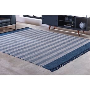Tapete Kilim Mallani 200x250 Dupla Face Azul
