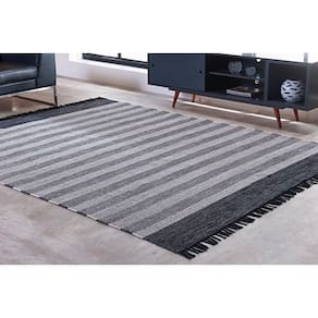 Tapete Kilim Mallani 200x250 Dupla Face Preto/Unico