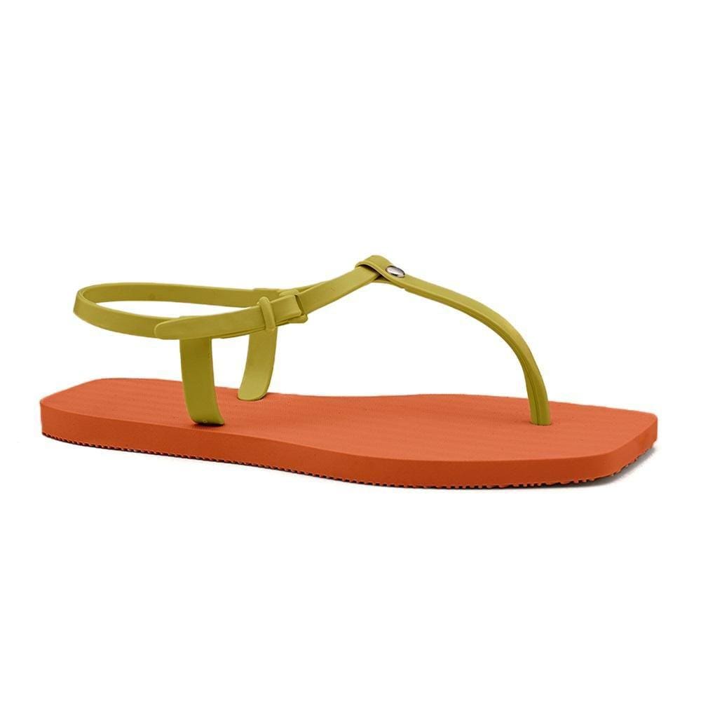 Chinelo Feminino Sandália Bico Quadrado Ajuste Fivela