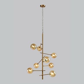 Pendente Fênix 8 Cupulas De Vidro Champagne Arquitetizze