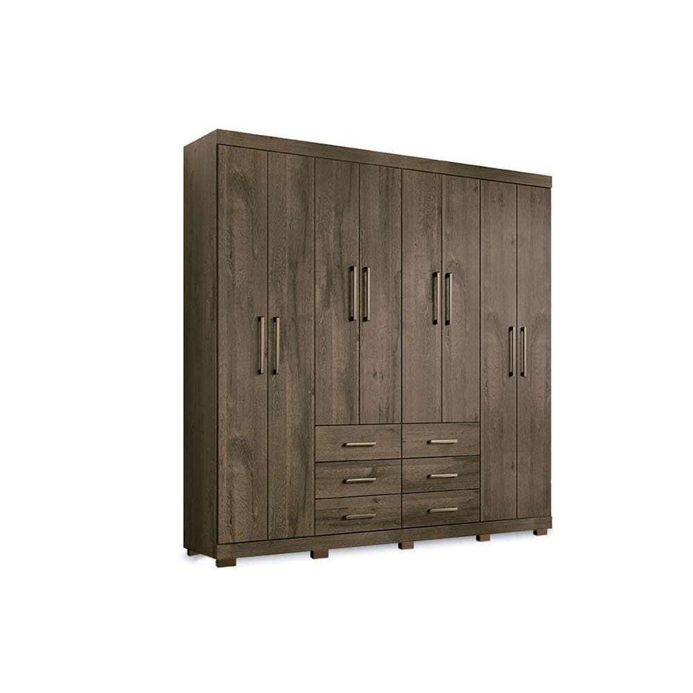 Guarda Roupa 8 Portas E 6 Gavetas C- Pés Liverpool ébano - Santos Andirá