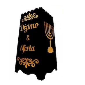 Gazofilácio Dízimos E Ofertas Igreja Em Mdf Preto Menorá