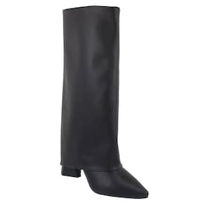 Bota Feminino Cano Alto Bico Fino Salto Grosso Conforto Capa