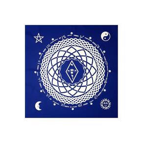 Toalha Leitura de Tarô Elemental Magia Astral Azul Branco