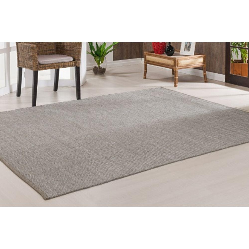 Tapete Lã Mexico 150x200 Unico Cinza