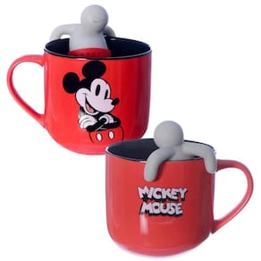 Caneca Mickey Mouse Com Boneco Infusor De Chá Oficial Disney