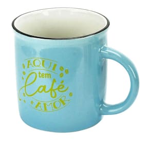 Caneca De Cerâmica 330Ml Frases Café Bom Dia