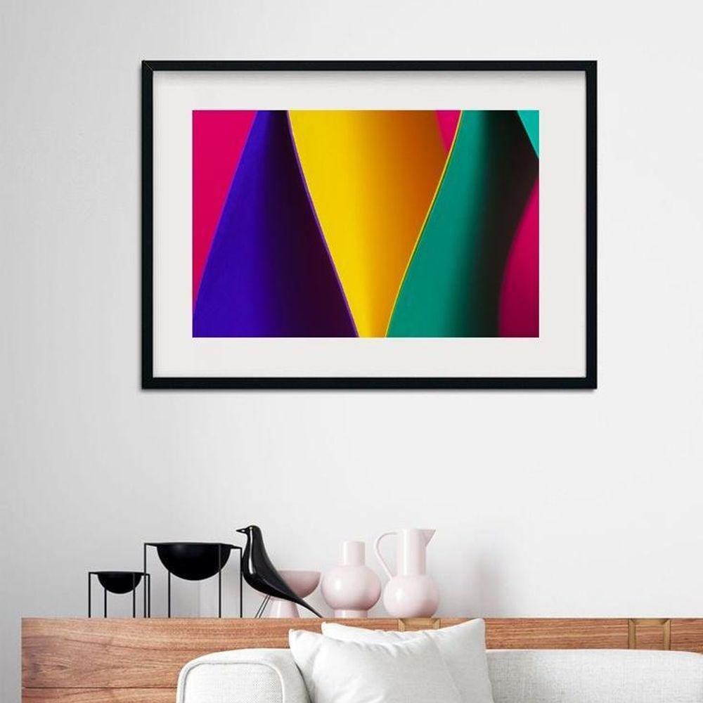Quadro Abstrato Colorido Vibrante - 60X48Cm