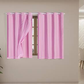 Cortina Blackout Voil 2,00,X1,40 Corta Luz Sala Quarto Rosa