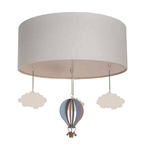 Luminária de Teto Plafon Balão Cúpula 50x15cm Cinza6000