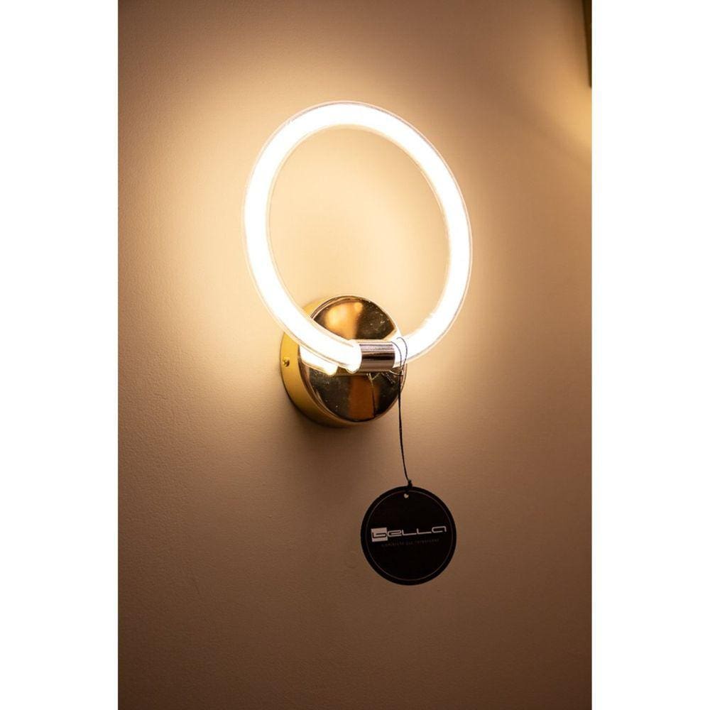 Arandela Puro l23cm c20cm a5,5cm 1xled Integrado 9w 3000k 290lm Ip20 Dourado