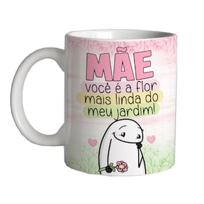 Caneca 325ml Flork Mãe você é flor mais linda do meu jardim