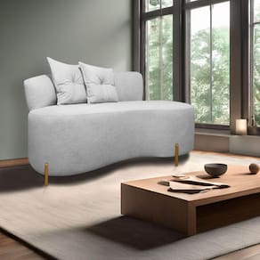 Poltrona Namoradeira Orgânica Grécia 2,00m Redondo Bouclê Cinza SOFA STORE