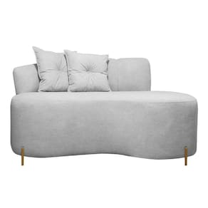 Sofá Namoradeira 2 Lugares Grécia Conceito Orgânico 180cm Bouclê Cinza SOFA STORE