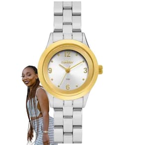 Relógio de Pulso Condor Feminino Pequeno Casual Analogico CPOC21 Dourado Prata