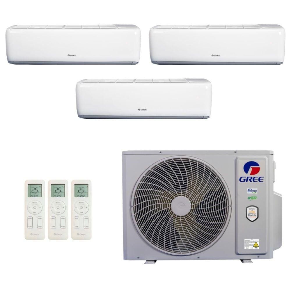 Ar Condicionado Multisplit Tri 48000 Btu(2x18000+12000) Quente/frio - Inverter - Gree - 220v - Gwh(18)atd-d6dna1a Gwh(12)atc-d6dna1a /