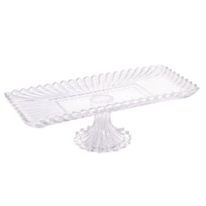 Travessa de Cristal com Pé Retangular Geneva 30cm x 16,5cm x 12cm - Wolff
