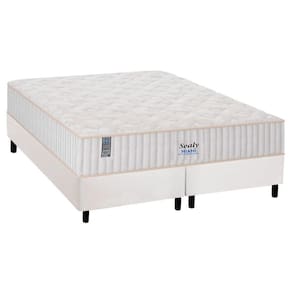 Cama Box King: Colchão Molas MasterPocket Ensacadas Sealy Miami + Base CRC Courano Branco(193x203)