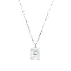 Colar Signo Madrepérola Corrente -Aço - Aquario