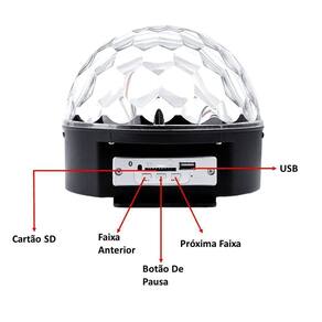 Globo Bola Maluca Cristal 9 Leds 30W Rgb Festa Balada