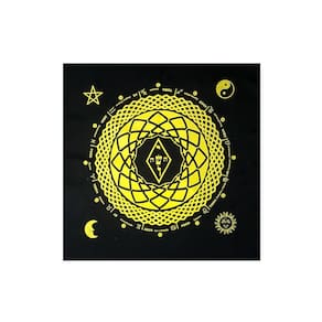Toalha Leitura de Tarô Elemental Magia dos Astros Amarela