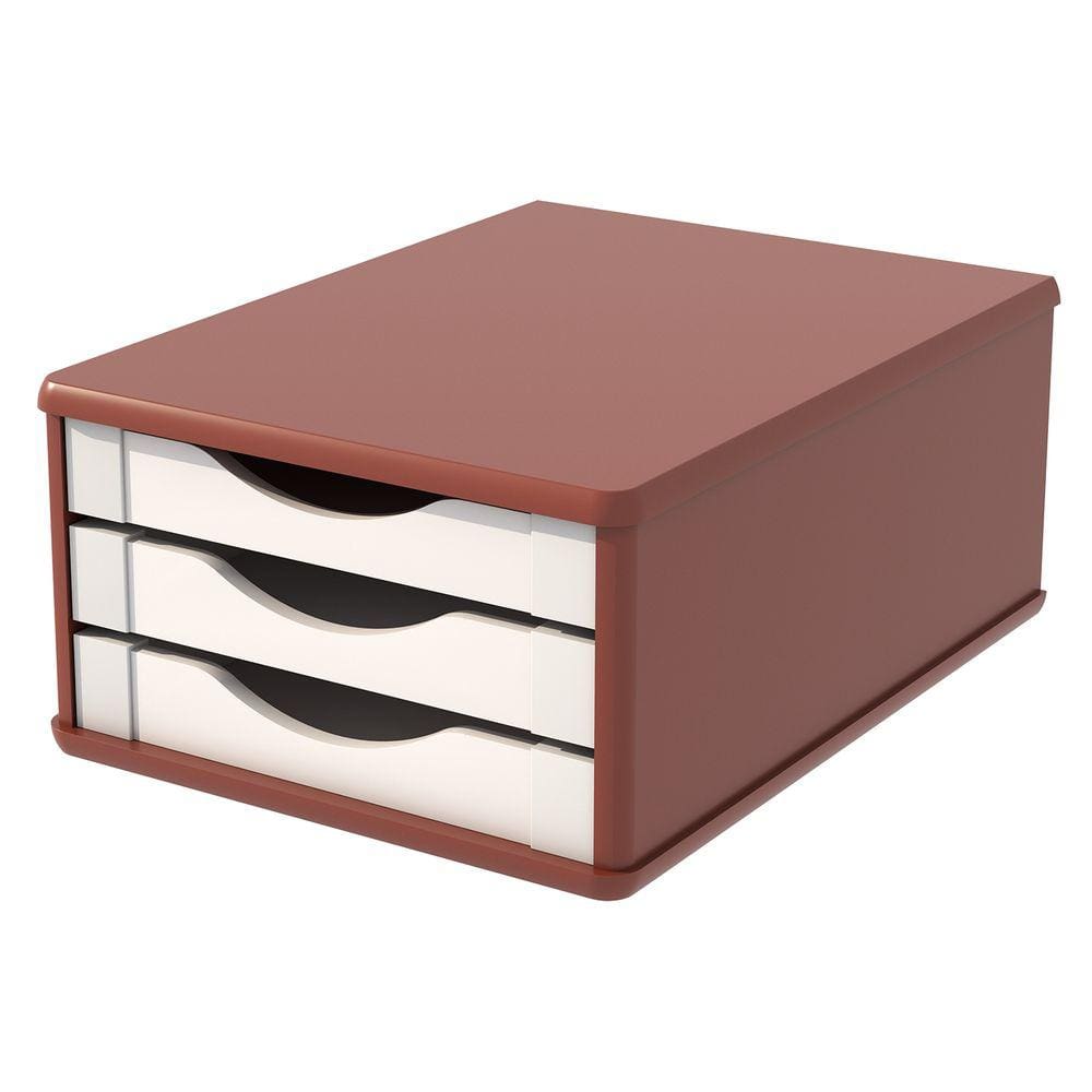 Caixa Arquivo Gaveteiro Organizador de Escritório 3 Gavetas Madeira MDF para Documentos A5 A4