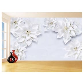 Papel De Parede 3D Floral Textura Sala Flores 3,5M Xfl296