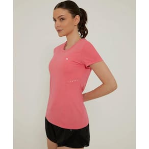 T-Shirt Skin Fit Refletivos Alto Giro Rosa Camelia