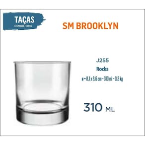 12 Copos Brooklyn 310Ml Whisky Refrigerante Suco Batida