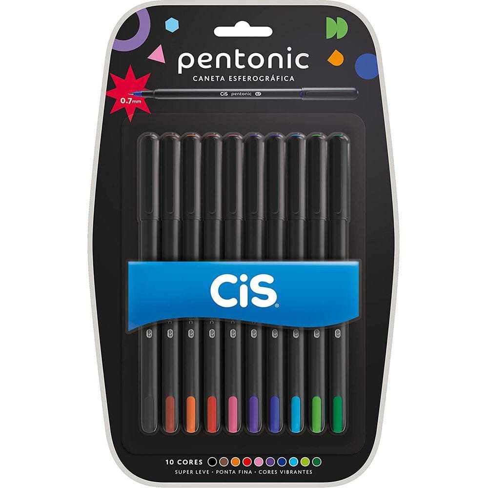 Caneta Esferografica Pentonic 10 Cores Cis