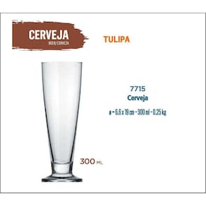 06 Taça Cerveja Tulipa 300Ml-Artesanal-Pilsen-Premium-Ipa
