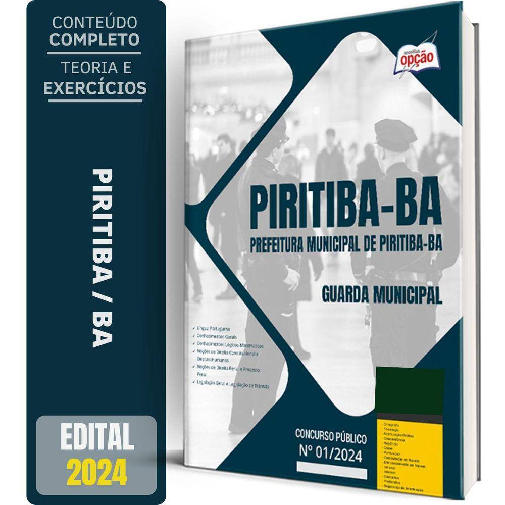 Apostila Prefeitura De Piritiba Ba 2024 - Guarda Municipal
