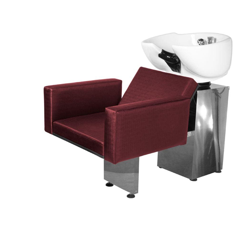 Lavatório Salão de Beleza Evidence Lisa Base Inox Bordô