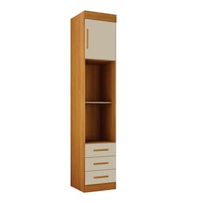 Modulado Mesa de Cabeceira 3 Gavetas - Orion-Cinamomo/Off White - Leifer Móveis