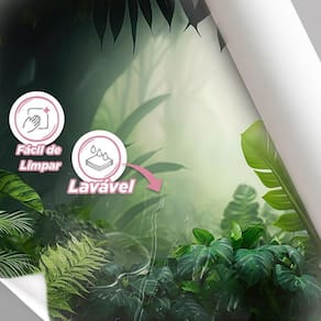 Papel De Parede Painel 3D Folhas Floresta Tropical 3,5M